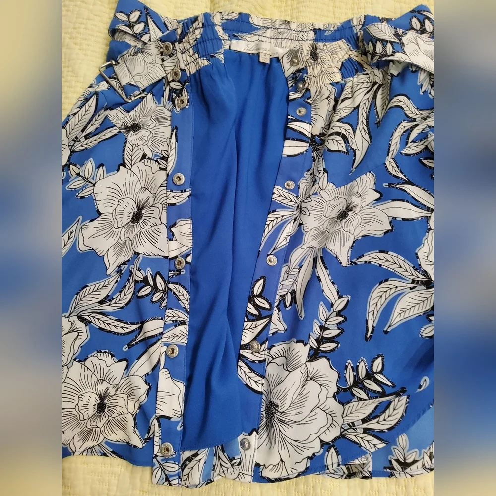 Lovers + Friends Belted Fountain Skirt in Riviera Floral Mini Skitr Size M